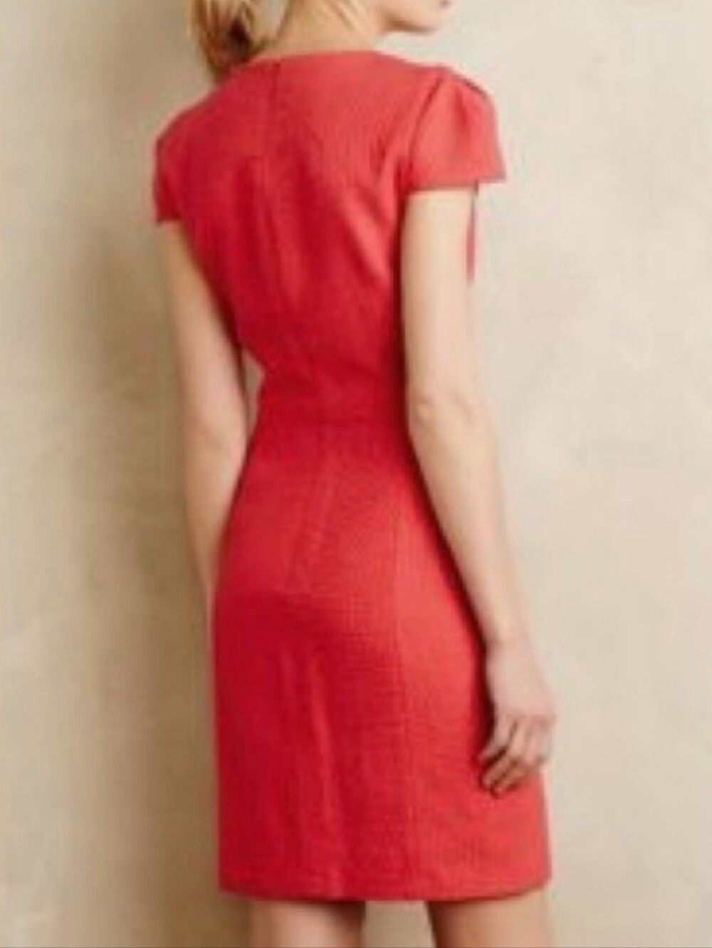 Anthropologie X 4 Collective 4C Coral Brenta Sheath Dress Career Pageant 0 - Picture 6 of 10